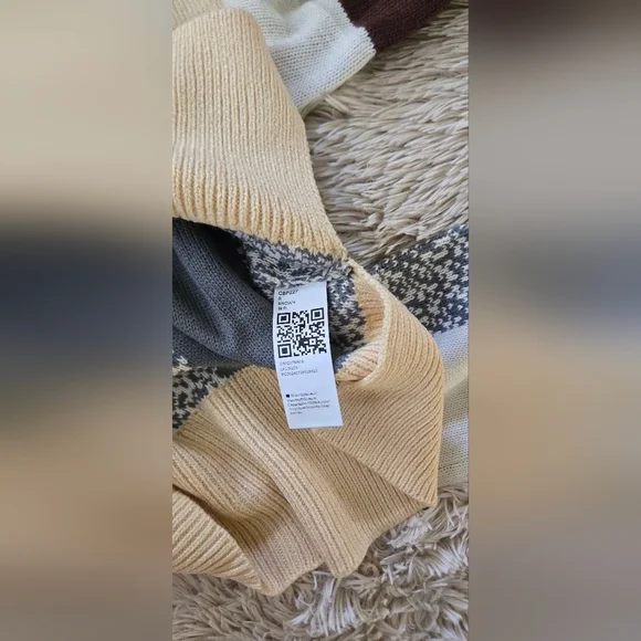 Colorblock Cropped Knit Sweater for Women #1098 NWOT - Picture 5 of 5